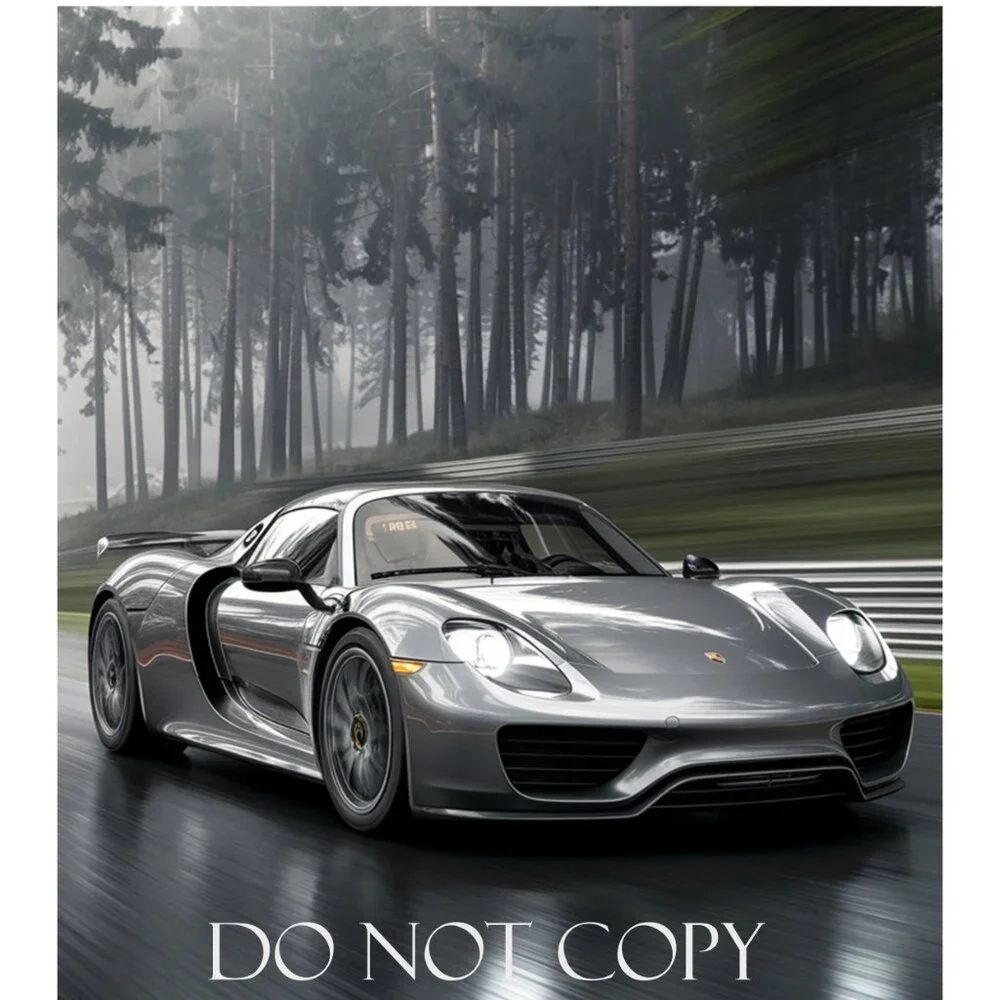Porsche 918 Spyder 11x17 Framed Poster - Wall Art - Modern Automotive Print